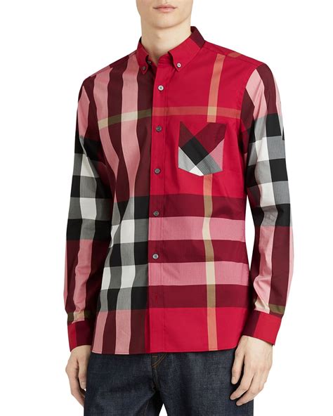 burberry shirts red